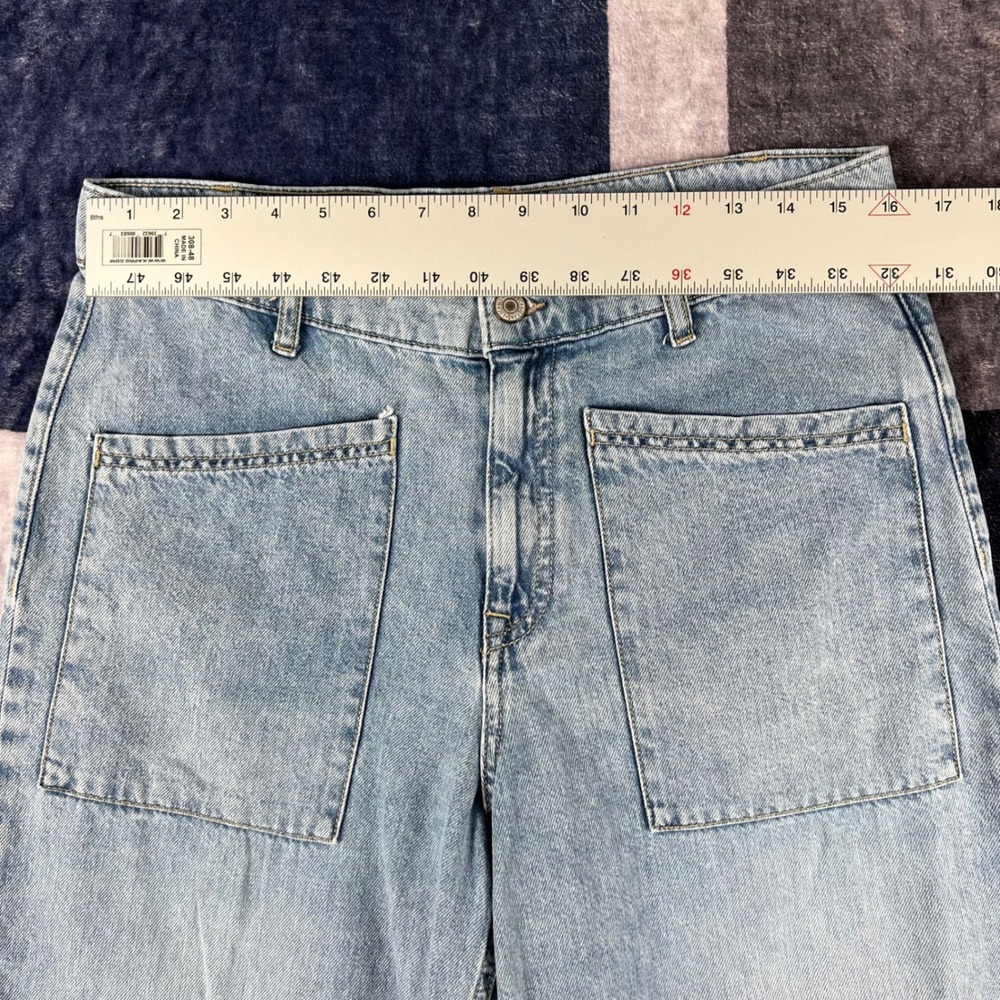 Lucky Brand Women High Rise Wide Leg Crop Jeans Light Wash Blue 10/30 Utility - Picture 6 of 10